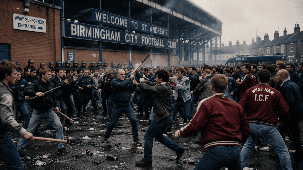 Birmingham Zulus vs West Ham ICF (1981): What Really Happened? football clash outside st andrews birmingham
