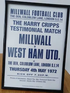 millwall v west ham harry cripps testimonial advert